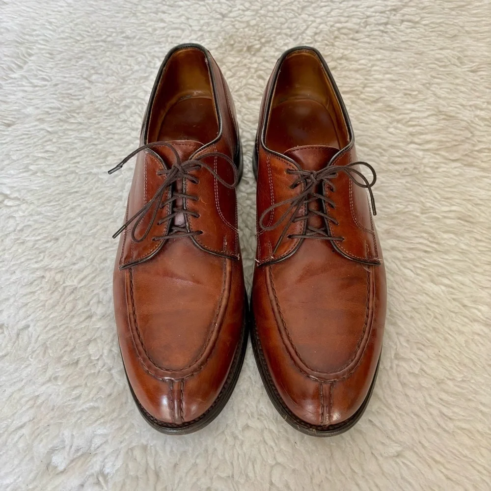 Allen Edmonds Bradley 1530 Brown Leather Split Toe Oxfords Shoes Size 9.5 D